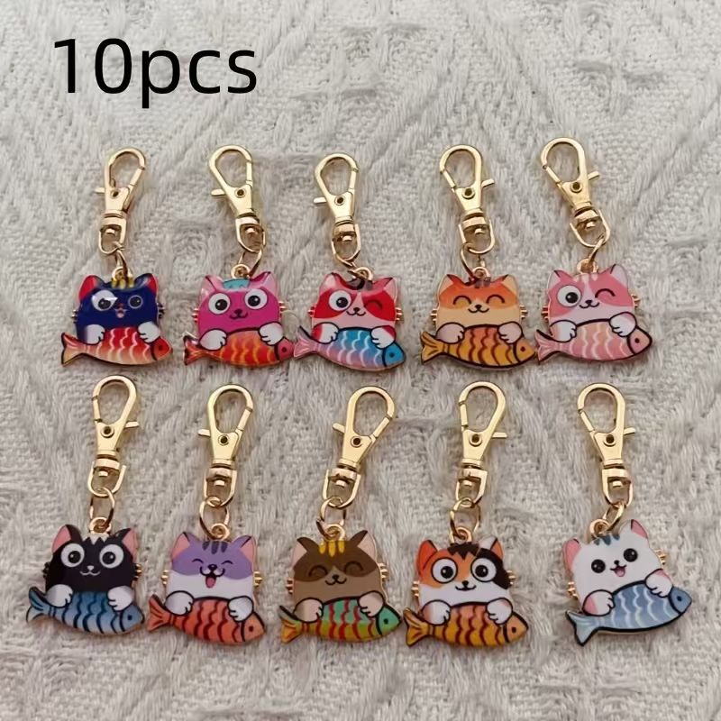 10pcs alloy printed cat keycha - đánh giá và giá Packaging